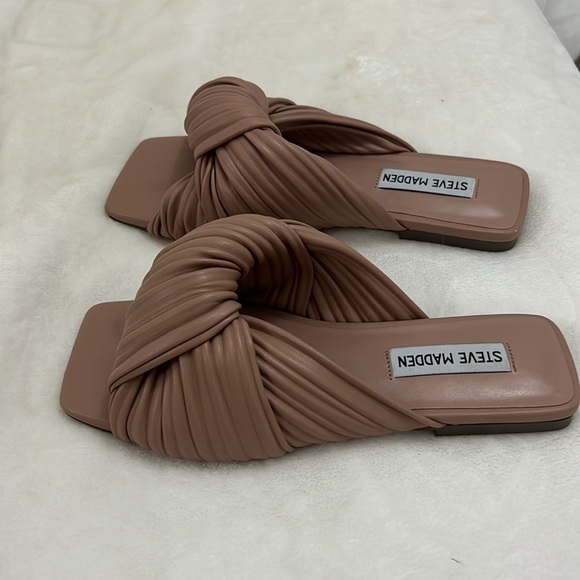 Steve Madden Womens Mentor Faux Leather Slide Sandals Flats size 6 - Picture 6 of 9